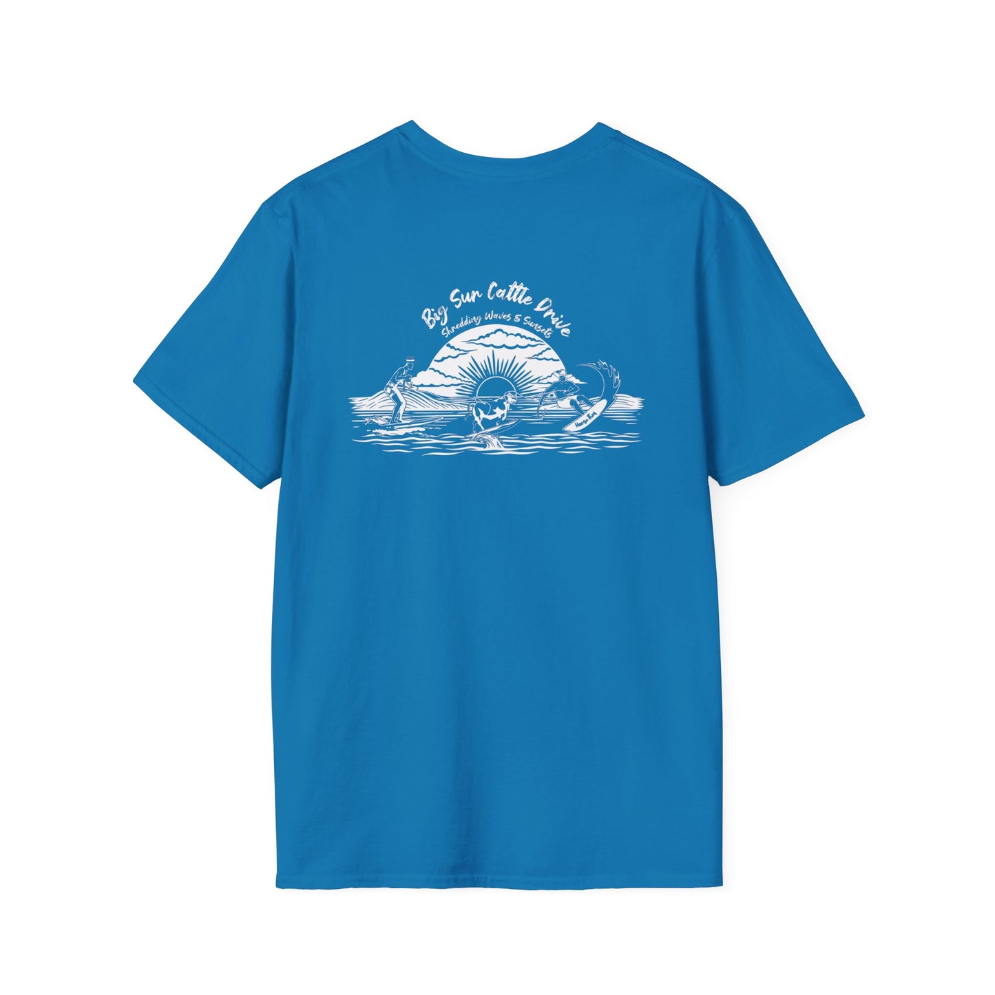 Big Sur Cattle Drive, Shredding Waves and Sunsets (Dark Tee)