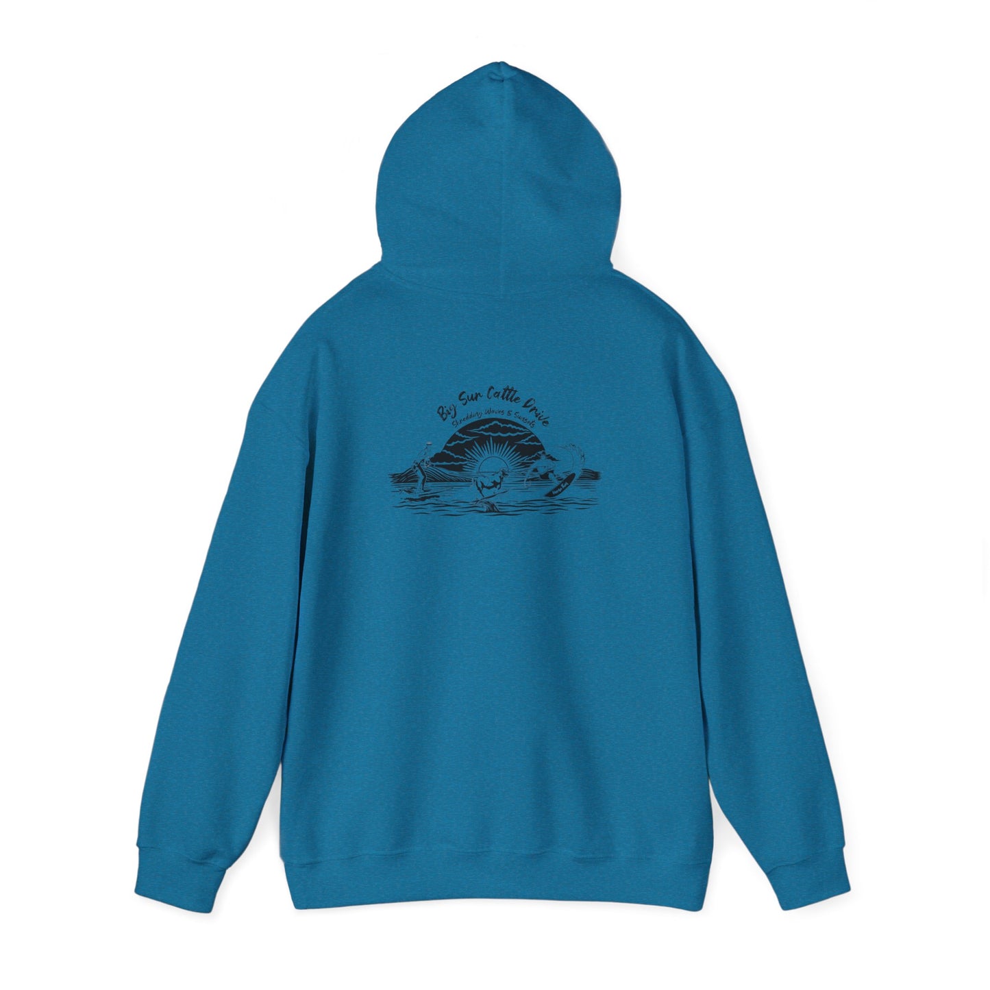 Big Sur Cattle Drive, Shredding Waves (Sunset Design) Hoodie