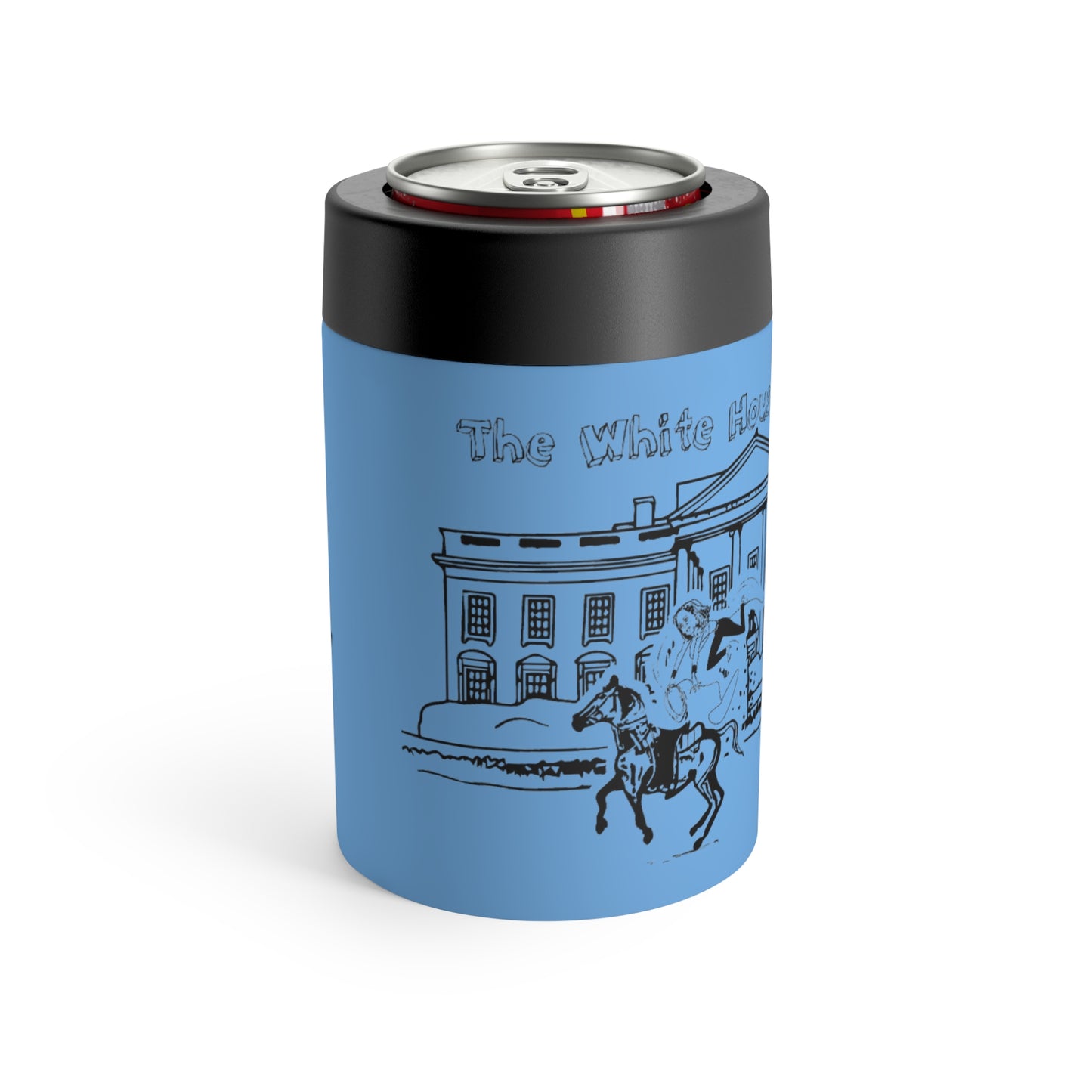 The White House Wrangler: Political Rodeo, Roped Off (12 Oz Can Tumbler)