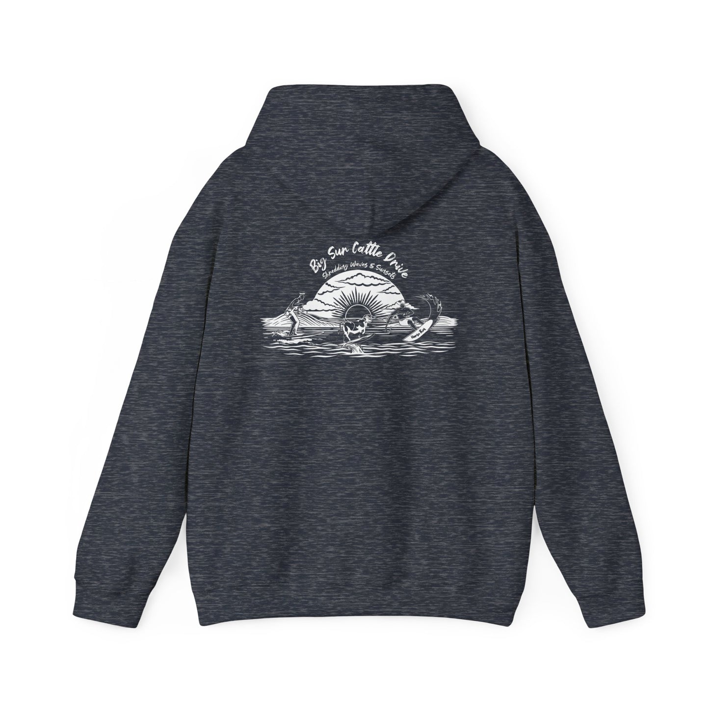 Big Sur Cattle Drive, Shredding Waves (Sunset Design) Hoodie