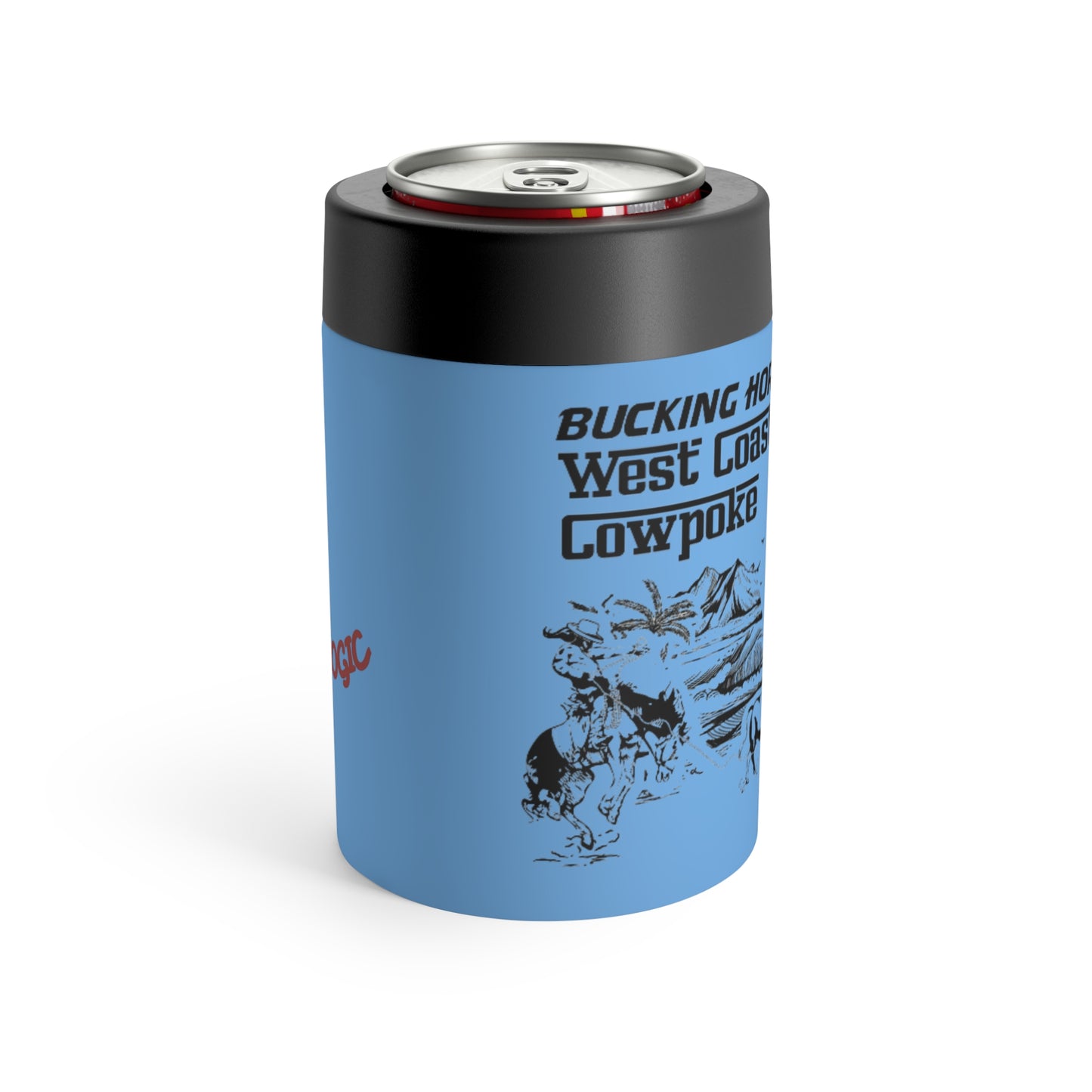 Bucking Horse Beach: West Coast Cowpoke Detailed Design (12 Oz Can Tumbler)