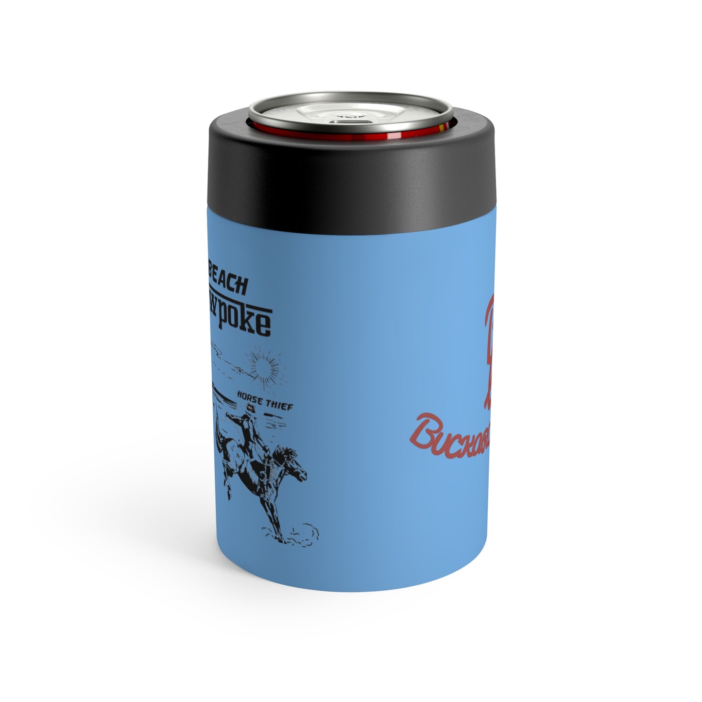 Bucking Horse Beach: West Coast Cowpoke Simplified Design (12 Oz Can Tumbler)