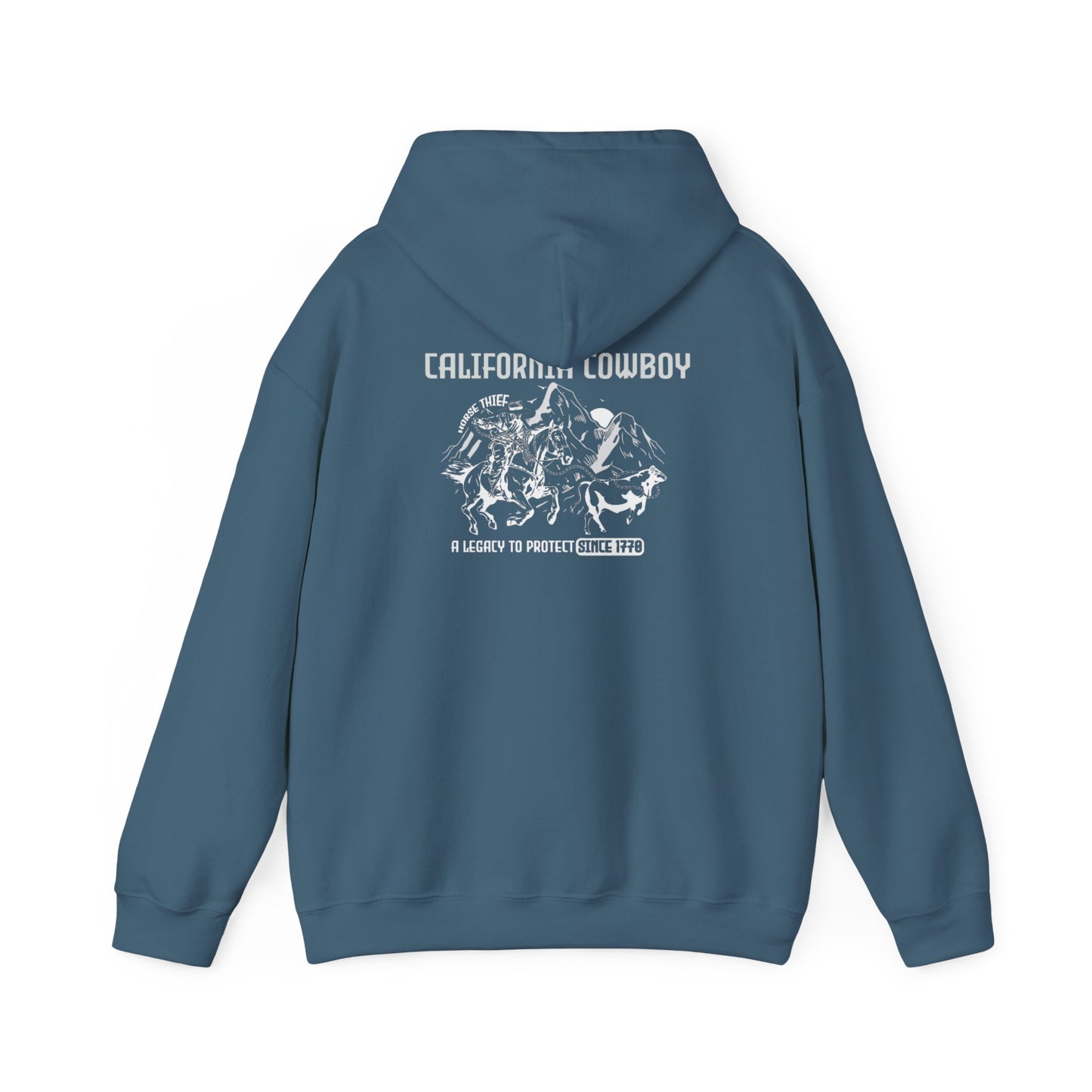 California Vaquero, A Legacy to Protect Since 1770, Mountain Peak (Dark Hoodie)