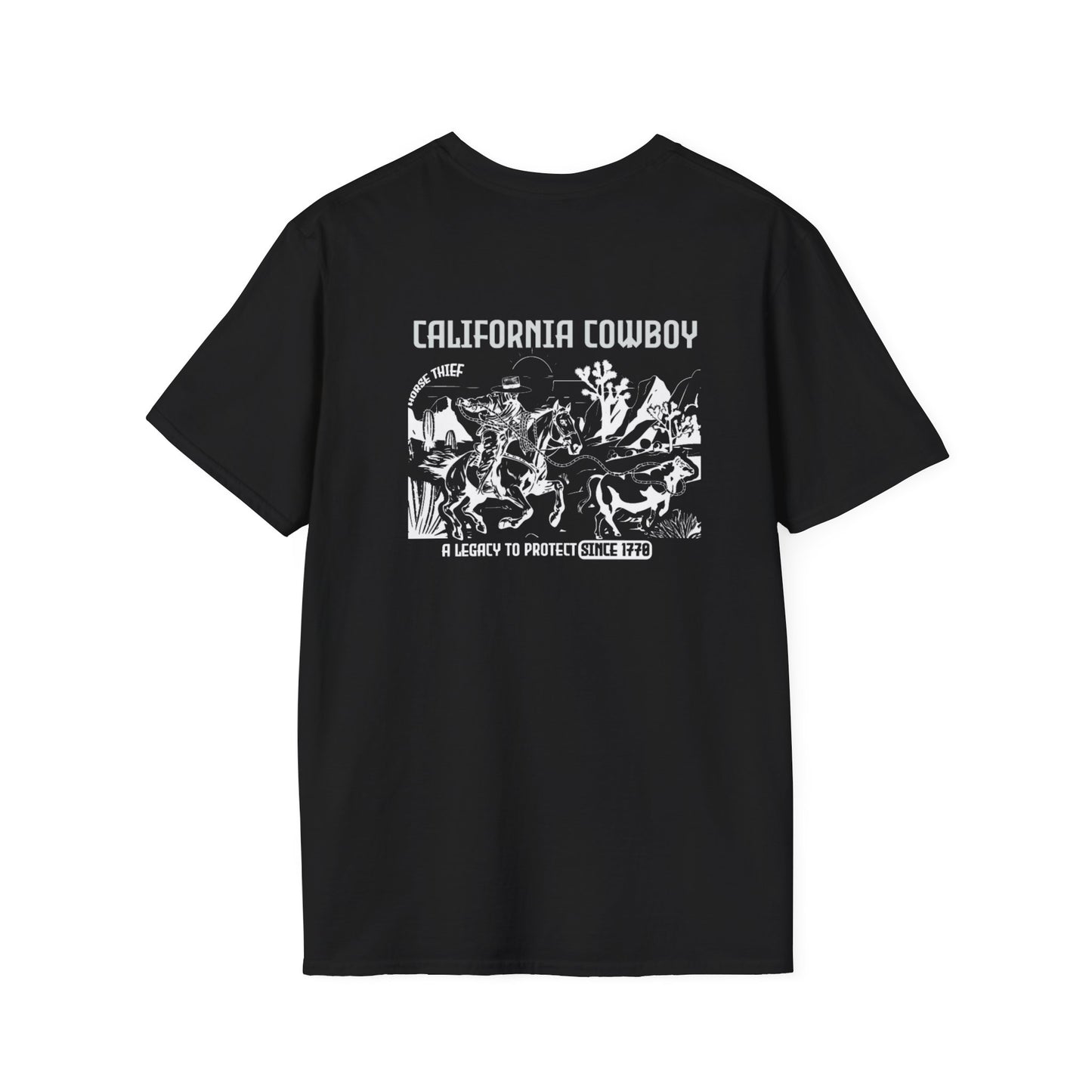 California Cowboy: A Legacy to Protect Since 1770 Desert (Dark Tee)