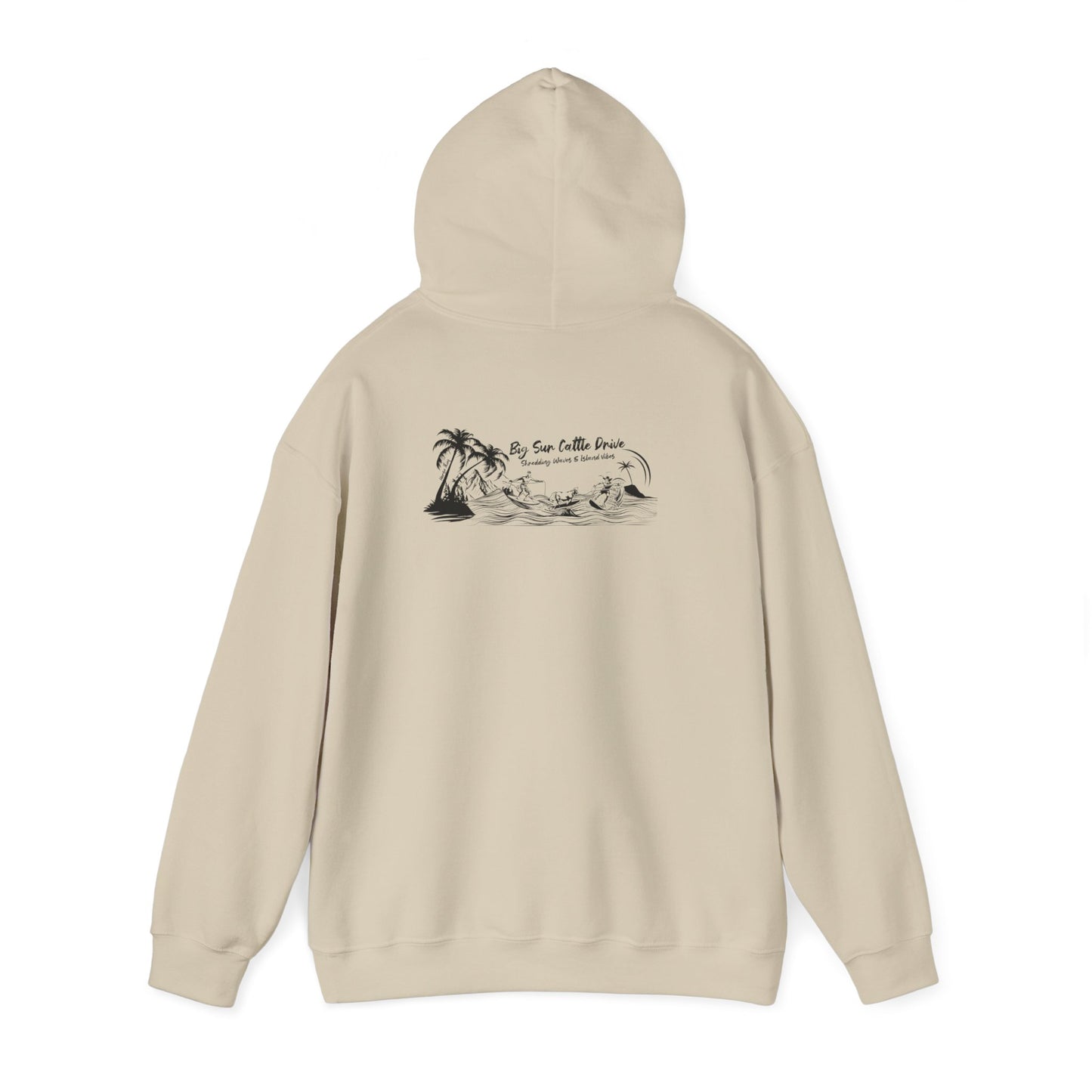 Big Sur Cattle Drive, Shredding Waves (Island Vibes Design) Hoodie