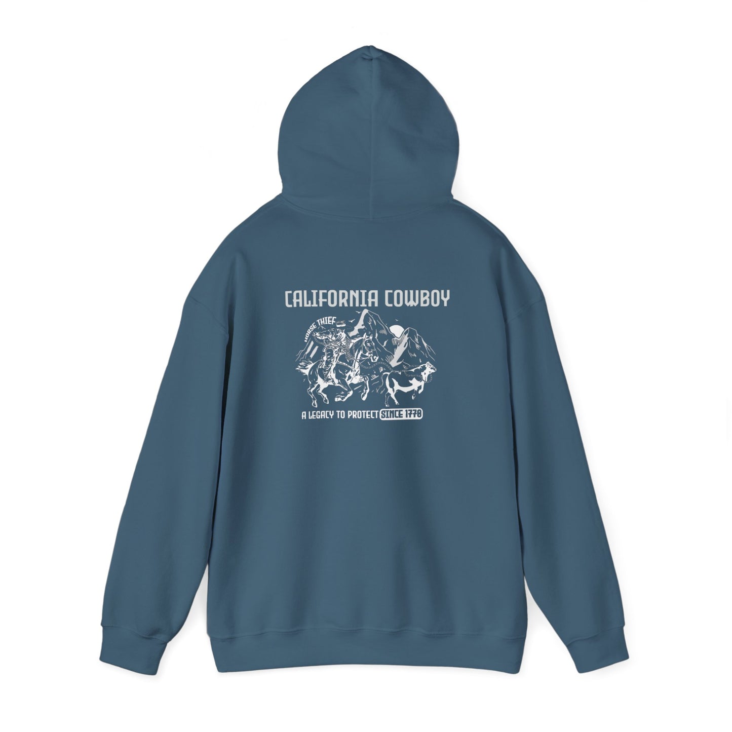 California Vaquero, A Legacy to Protect Since 1770, Mountain Peak (Dark Hoodie)