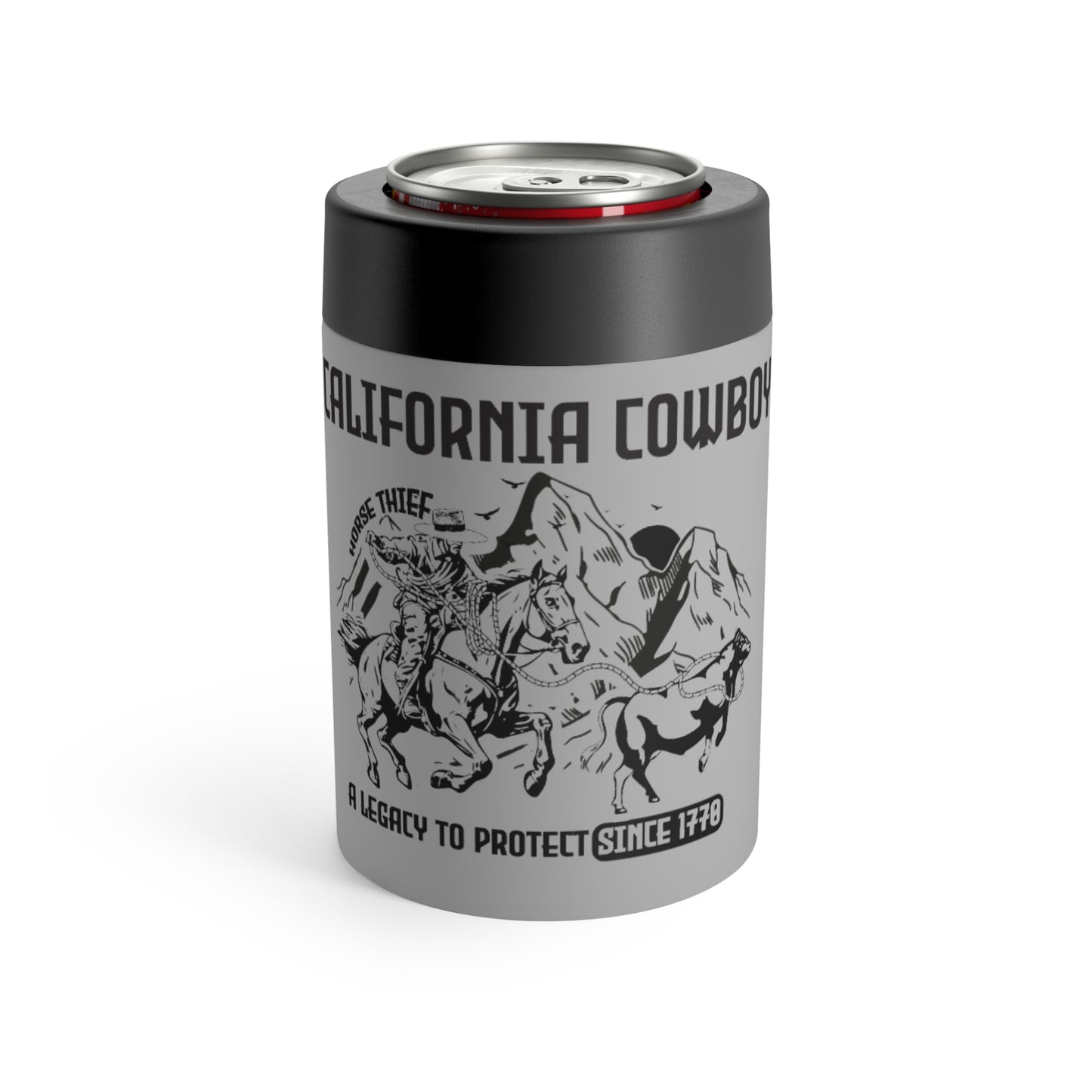 California Cowboy: A Legacy to Protect Since 1770 High Sierra Design (12 Oz Can Tumbler)