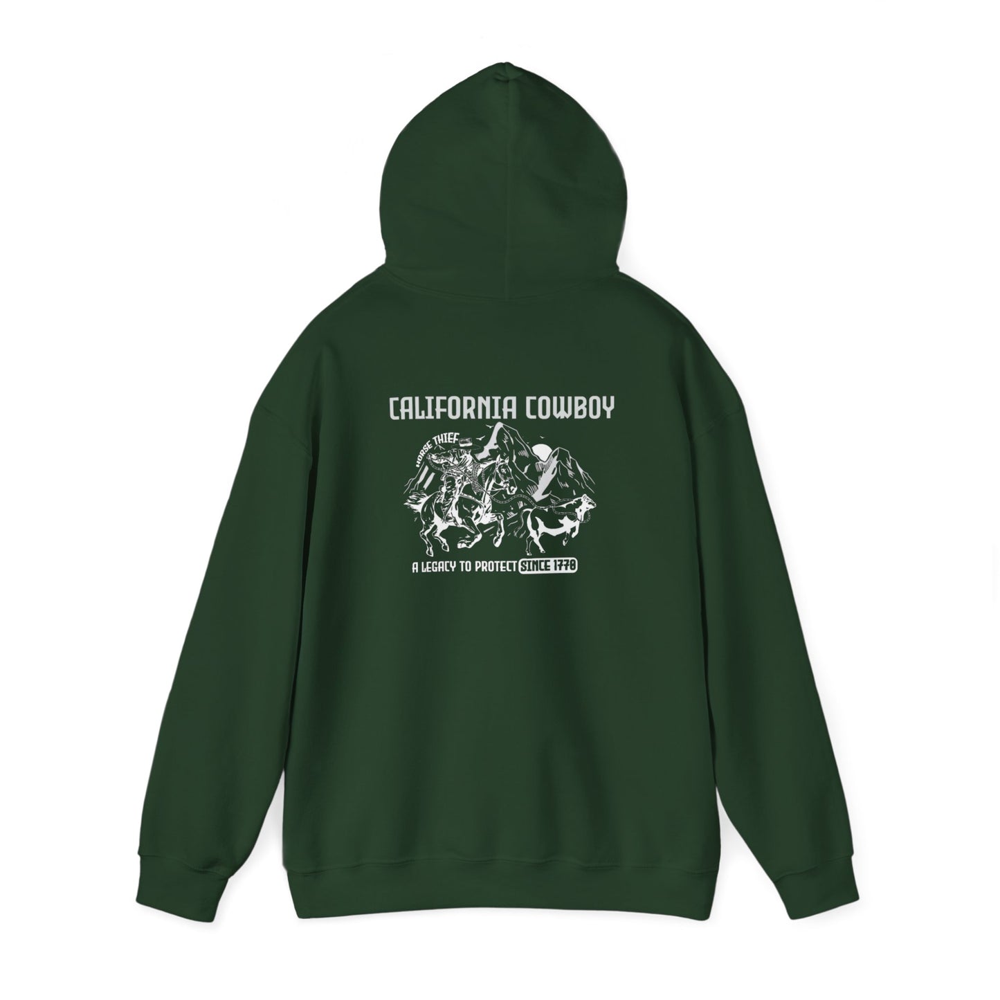 California Vaquero, A Legacy to Protect Since 1770, Mountain Peak (Dark Hoodie)