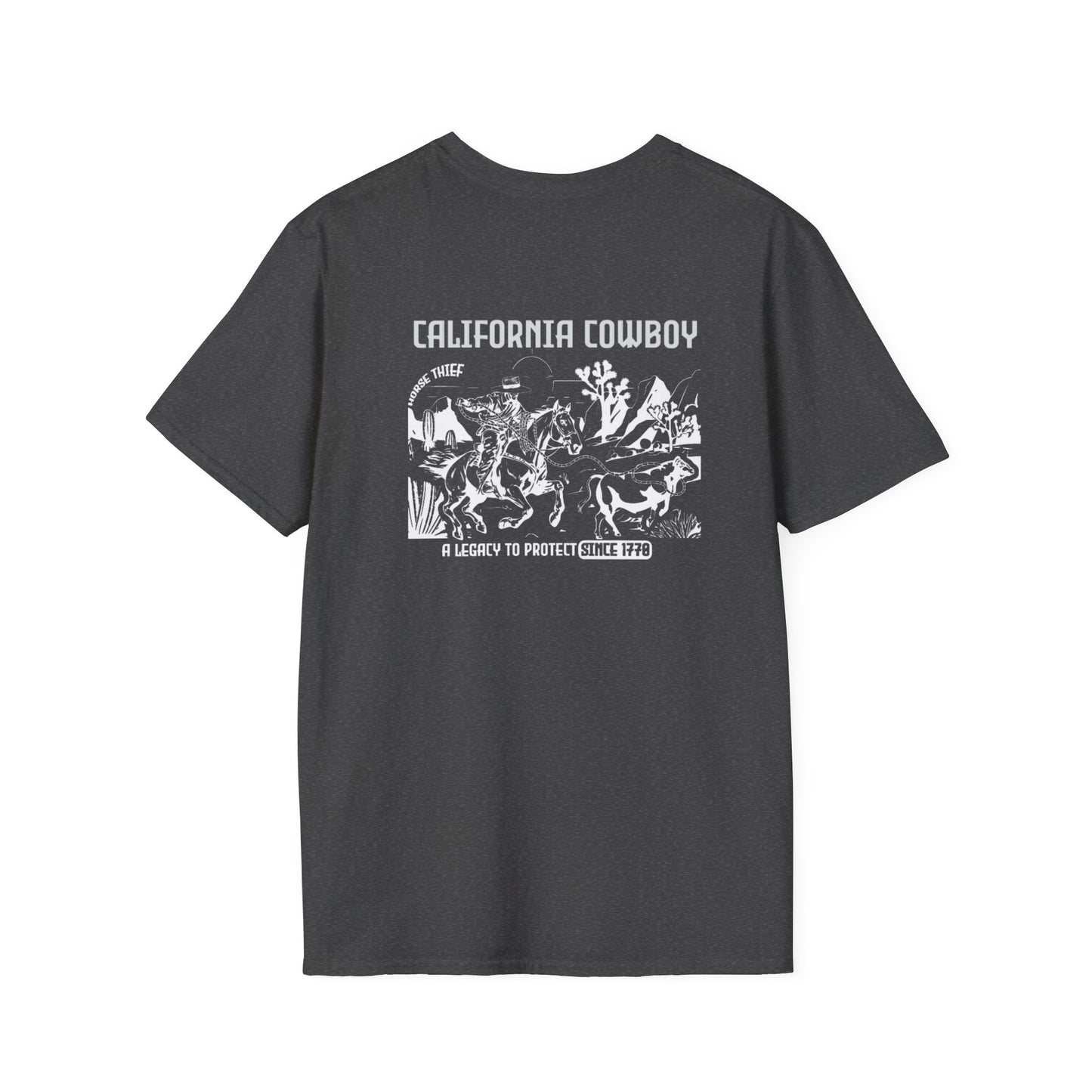 California Cowboy: A Legacy to Protect Since 1770 Desert (Dark Tee)