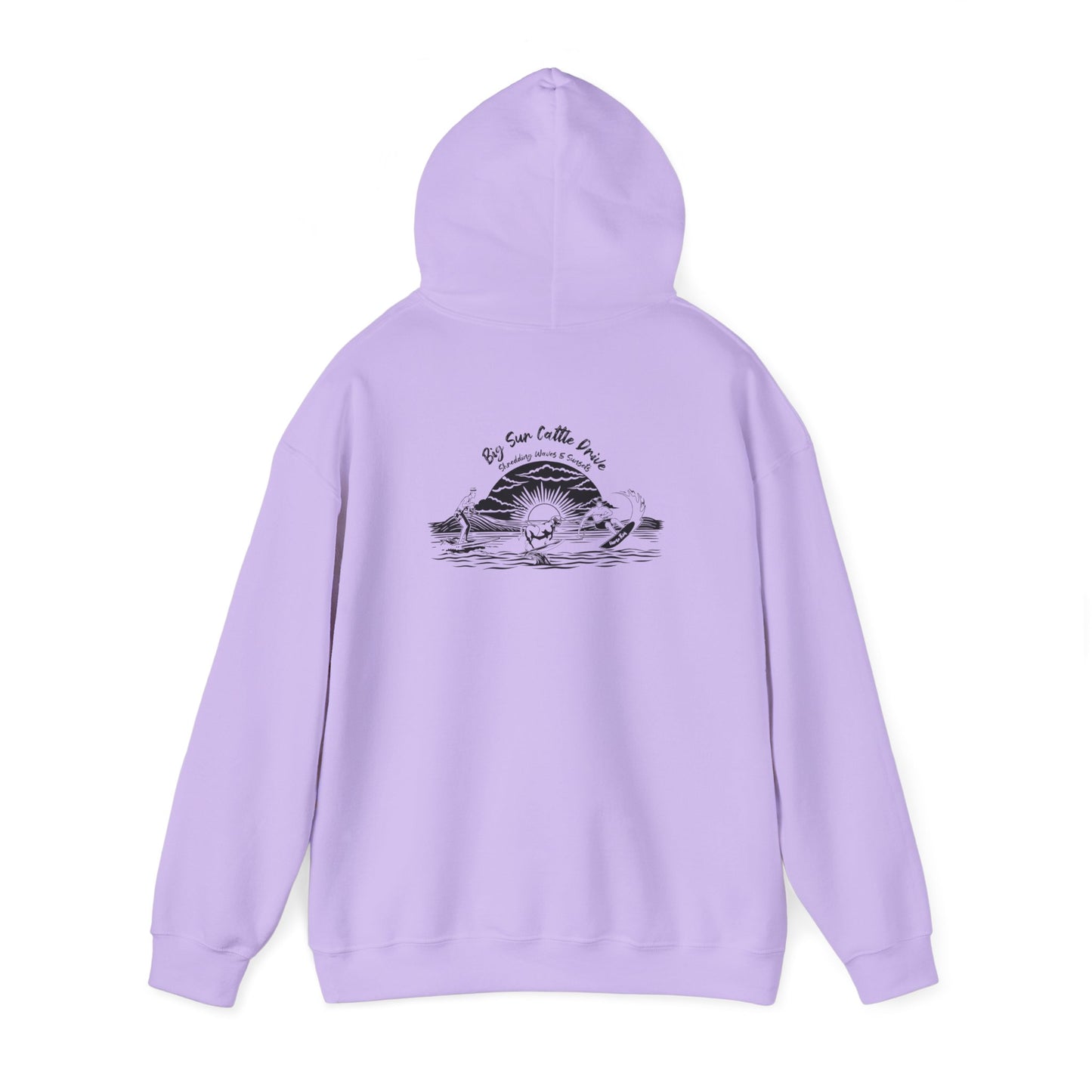 Big Sur Cattle Drive, Shredding Waves (Sunset Design) Hoodie