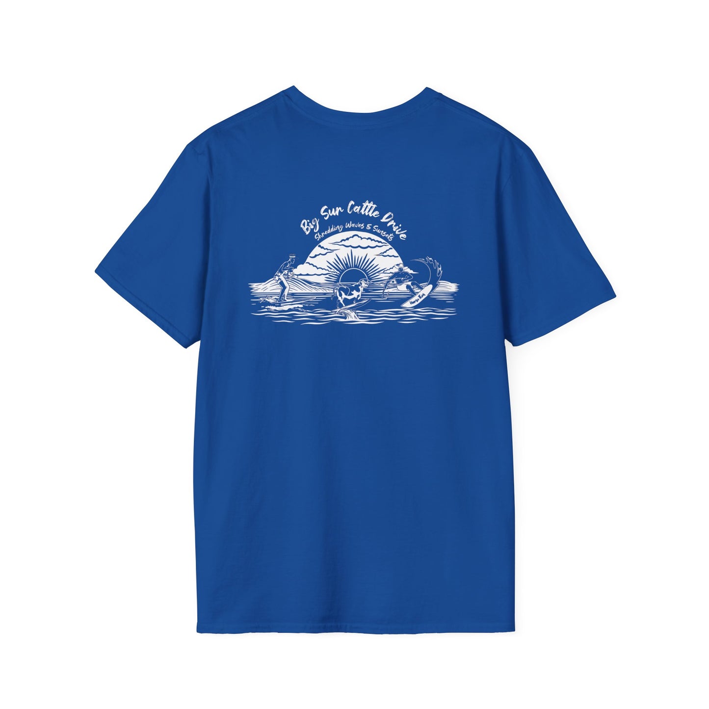 Big Sur Cattle Drive, Shredding Waves and Sunsets (Dark Tee)