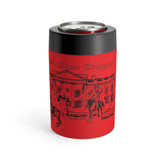 The White House Wrangler: Political Rodeo, Roped Off (12 Oz Can Tumbler)