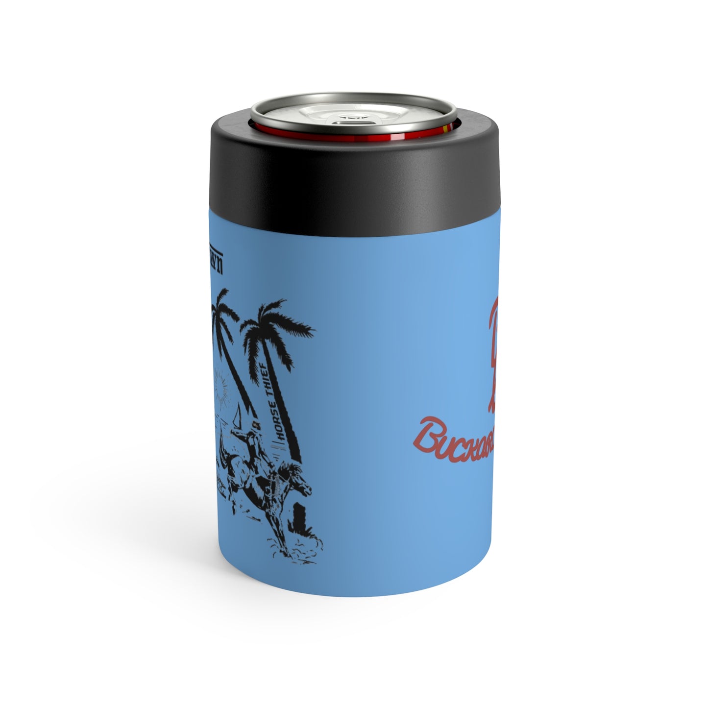 Shoreline Showdown: West Coast Cowpoke Detailed Design (12 Oz Can Tumbler)