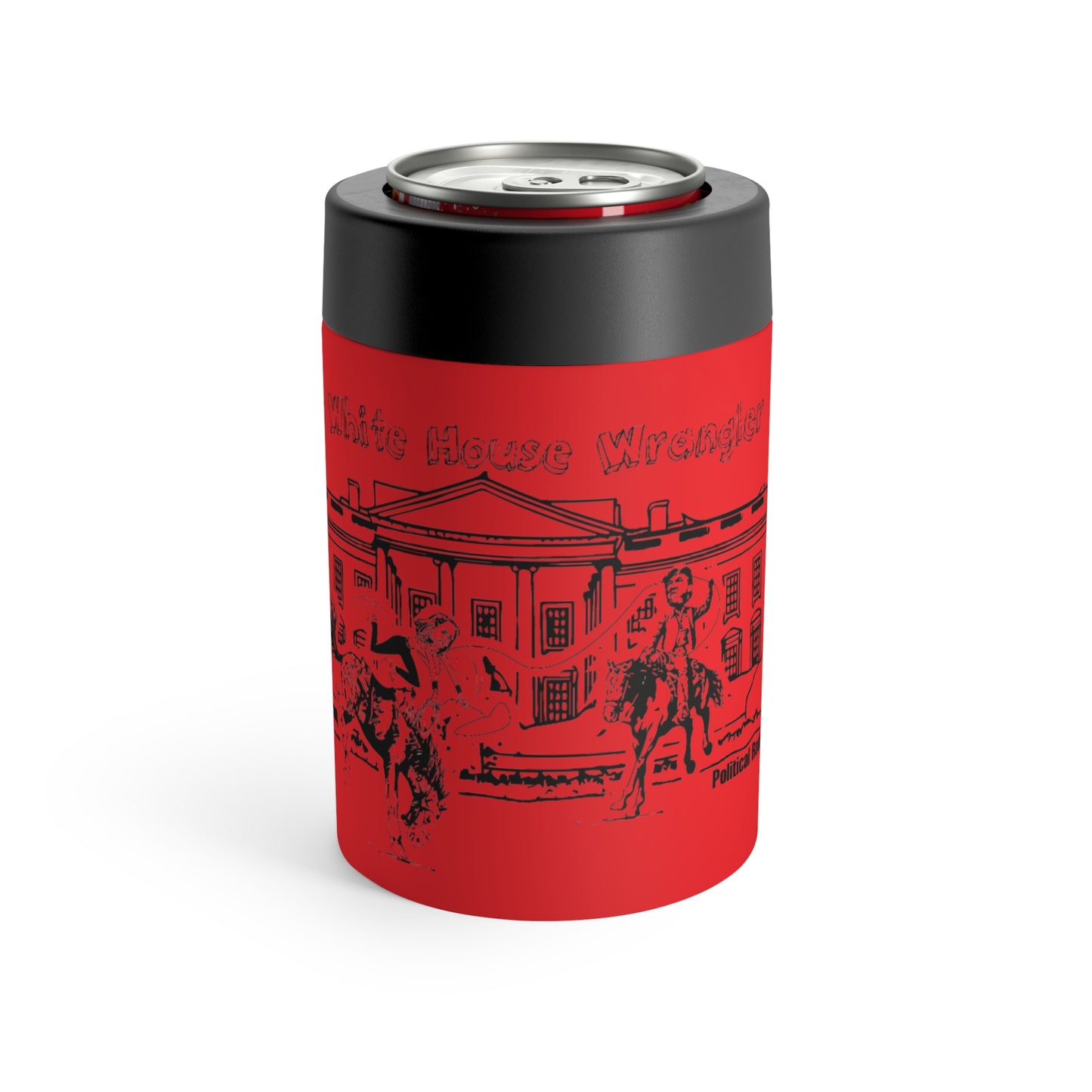 The White House Wrangler: Political Rodeo, Bucking Horse (12 Oz Can Tumbler)