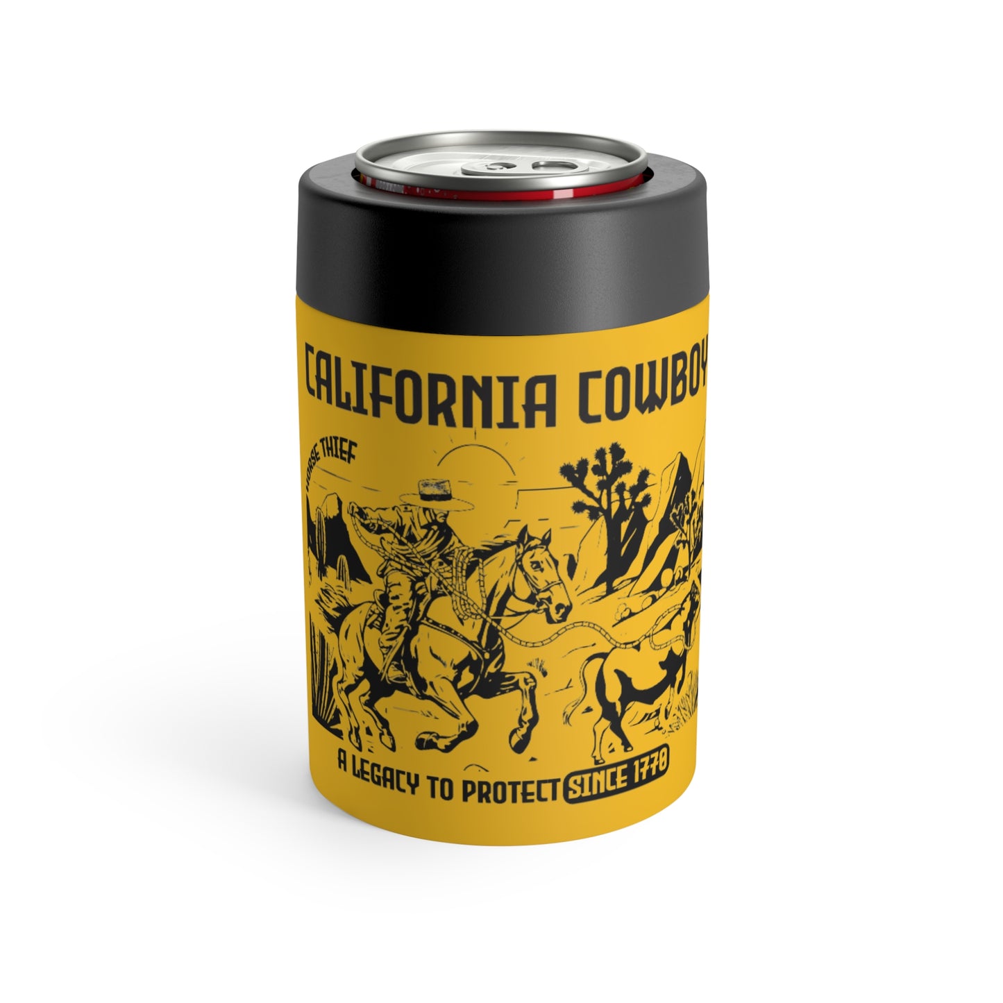 California Cowboy: A Legacy to Protect Since 1770 High Desert Design (12 Oz Can Tumbler)