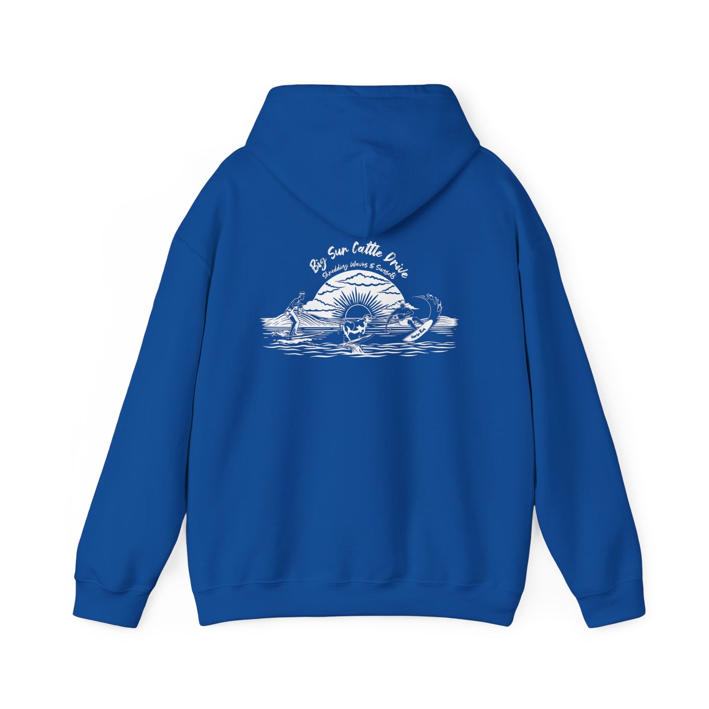 Big Sur Cattle Drive, Shredding Waves (Sunset Design) Hoodie