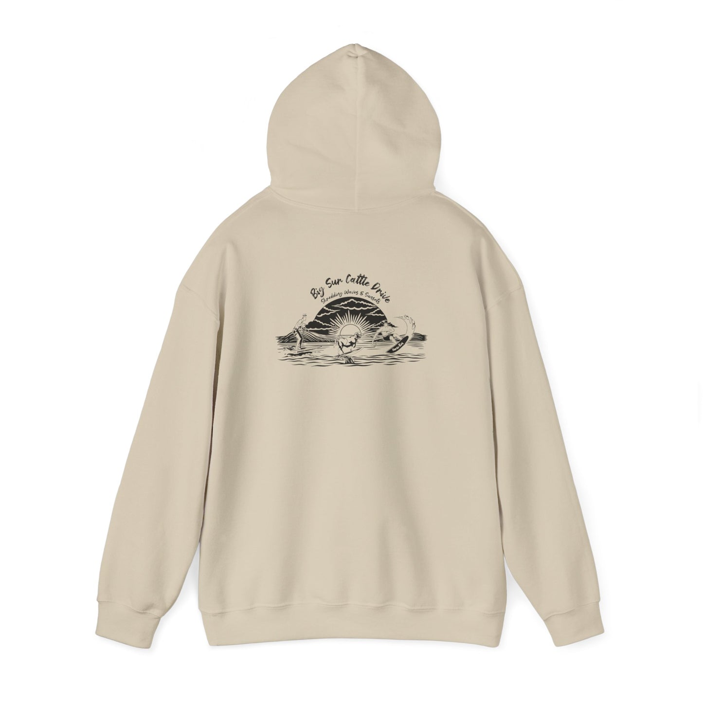 Big Sur Cattle Drive, Shredding Waves (Sunset Design) Hoodie