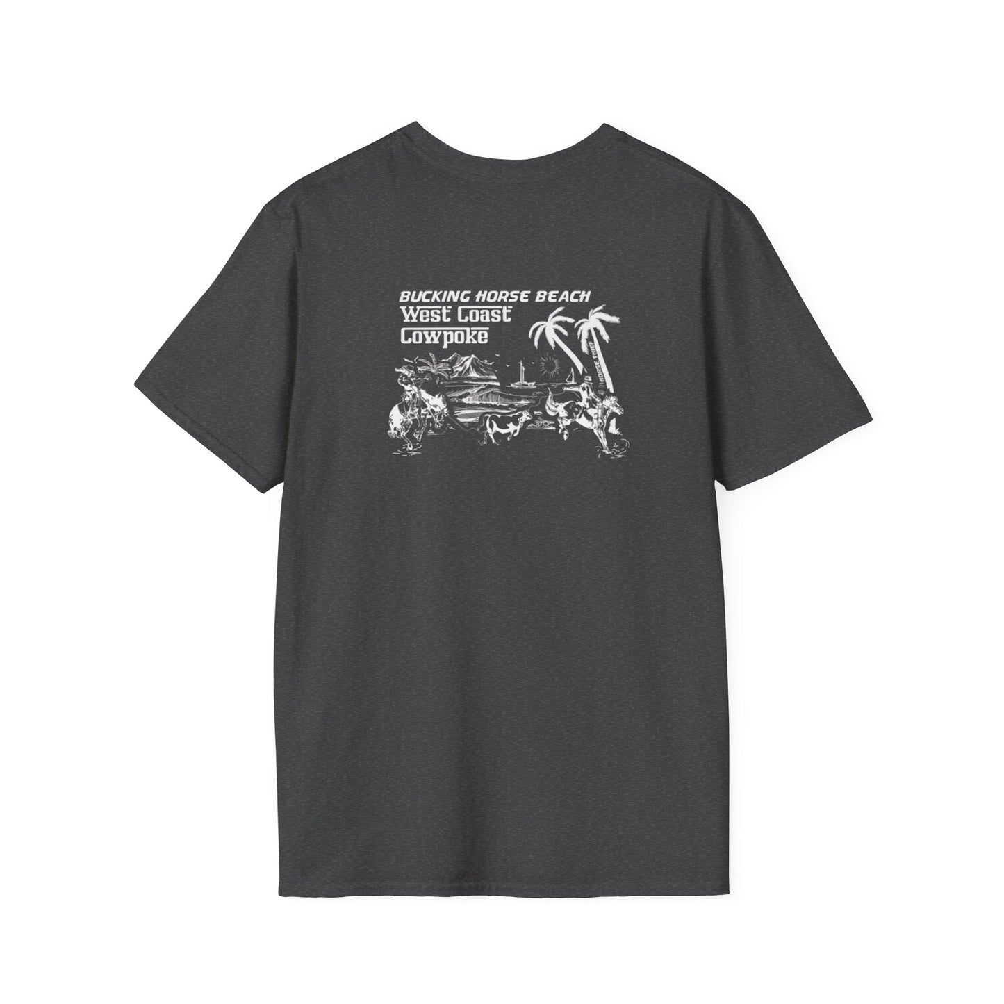 Bucking Horse Beach, West Coast Cowpoke Classic (Detailed Dark Tee)