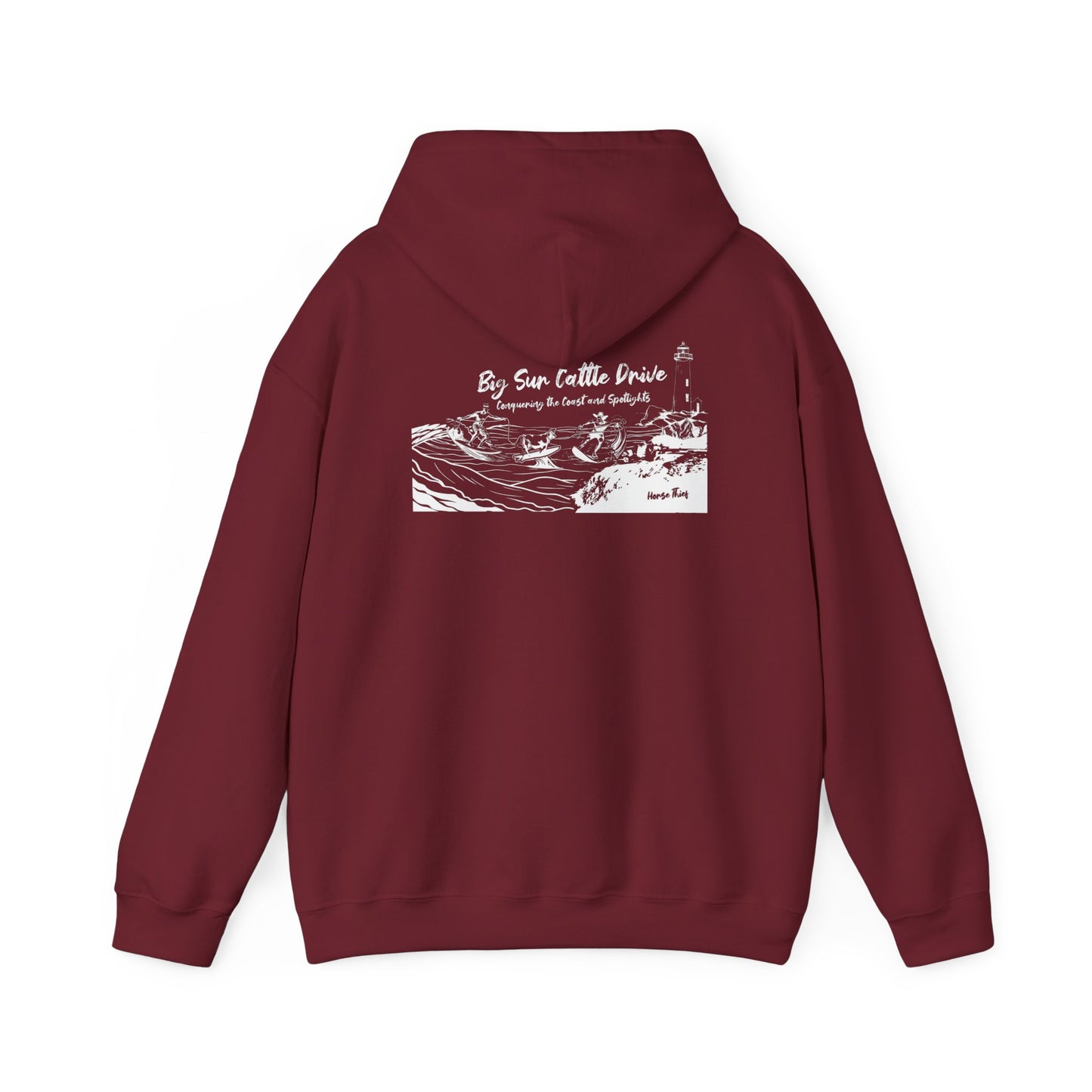 Big Sur Cattle Drive: Conquering the Coast and Spotlights Hoodie