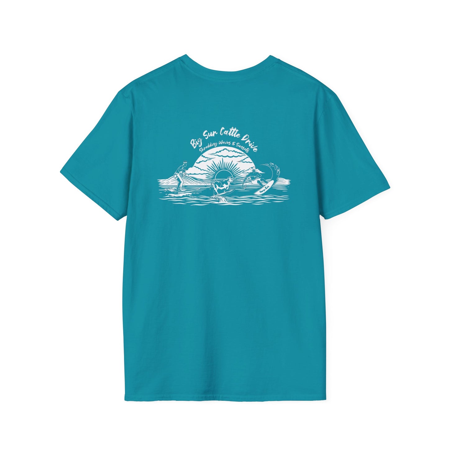 Big Sur Cattle Drive, Shredding Waves and Sunsets (Dark Tee)