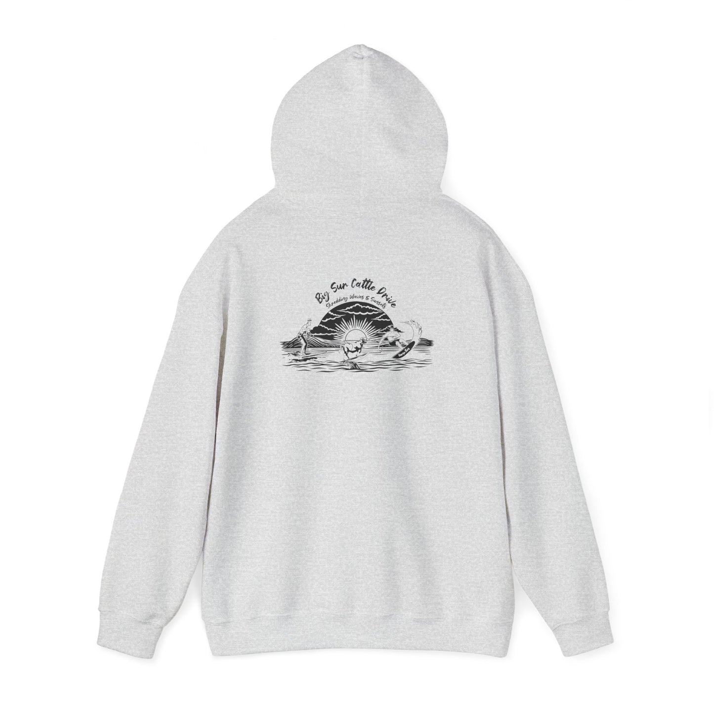 Big Sur Cattle Drive, Shredding Waves (Sunset Design) Hoodie